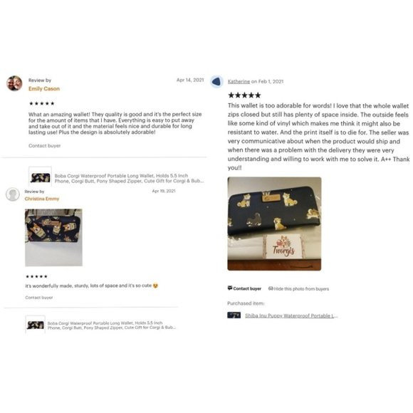 Waterproof Shiba Inu Long Wallet Fits Phone & Bills - Picture 9 of 14